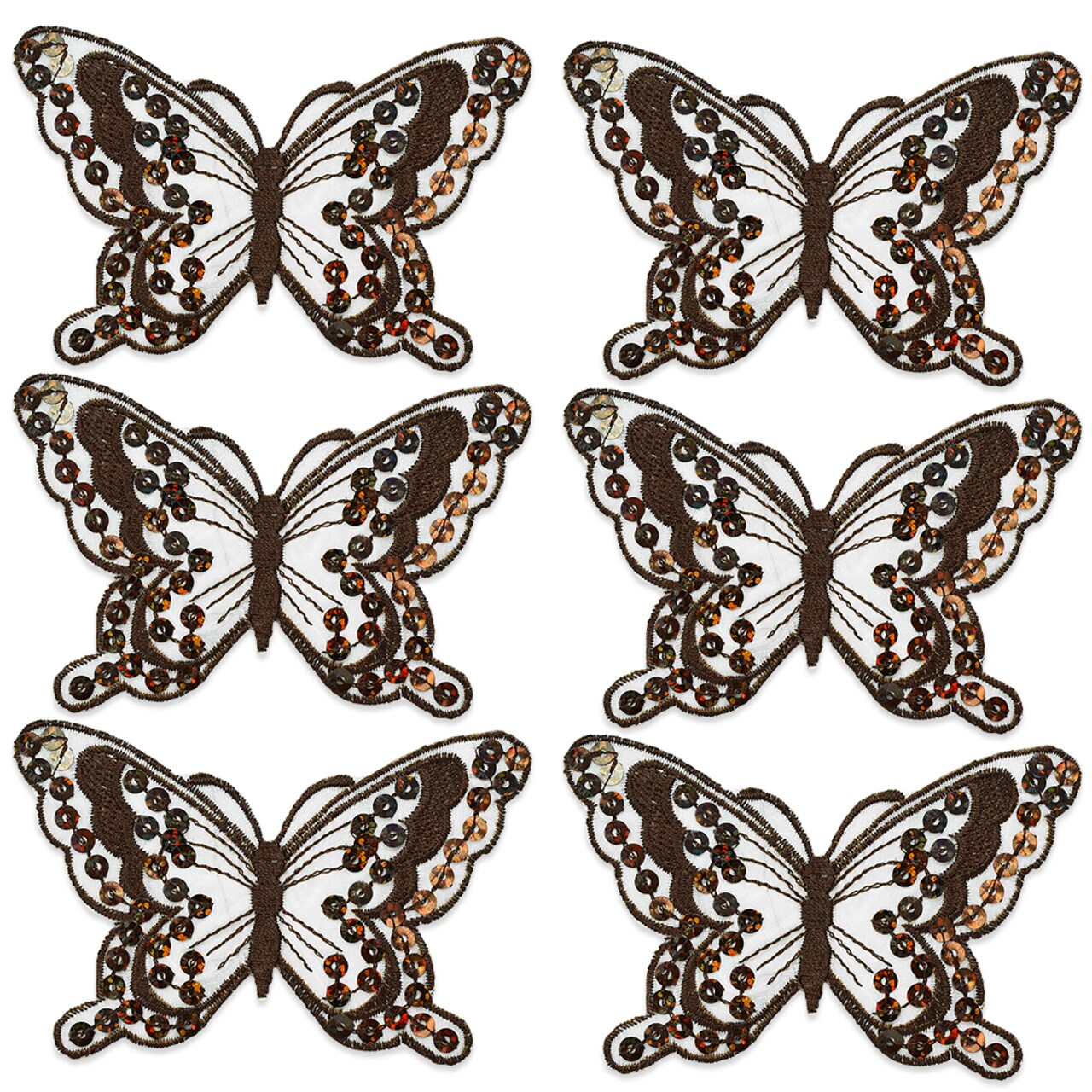 Pack of 3 Iron-On Butterfly Sequin Applique Pack of 2 - SM6324-04